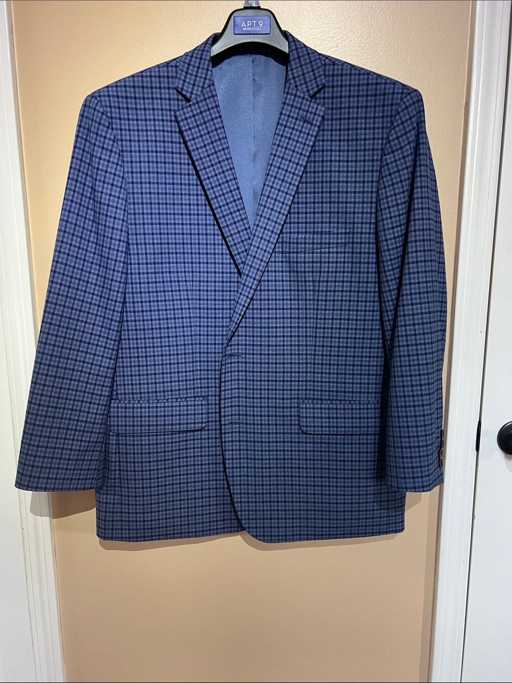 Apt. 9 Navy Blue Plaid Sport Coat